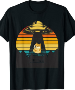 Black Doge Drone T-Shirt Dogecoin Doge Wow Crypto