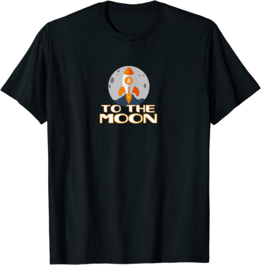 Black To The Moon T-Shirt Bitcoin Rocket Btc Cryptocurrency