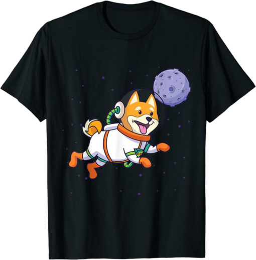 Black To The Moon T-Shirt Dog Going To The Moon Trading