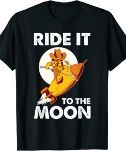 Black To The Moon T-Shirt Ride It Funny Yolo Trading Meme