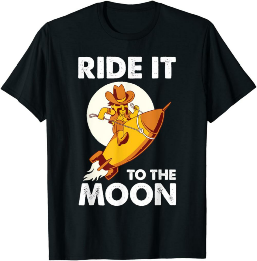 Black To The Moon T-Shirt Ride It Funny Yolo Trading Meme