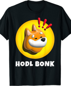 Bonk Coin T-Shirt Meme HODL Cryptocurrency