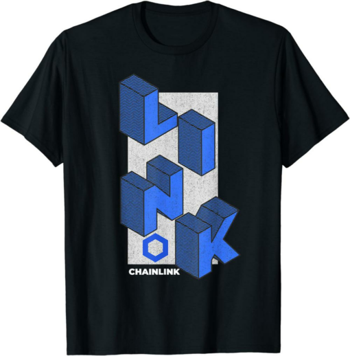 Chainlink T-Shirt Crypto Isometric Text Link Cryptocurrency