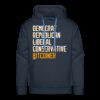 Democrat Republican Conservative Liberal Bitcoiner (White Lettering) Bitcoin Hoodie Sweatshirt