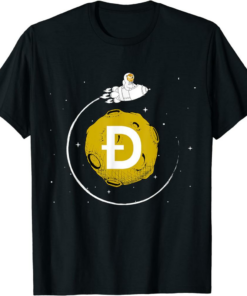 Doge Coin T-Shirt Cryptocurrency Talk Fun ROCKET Space Man