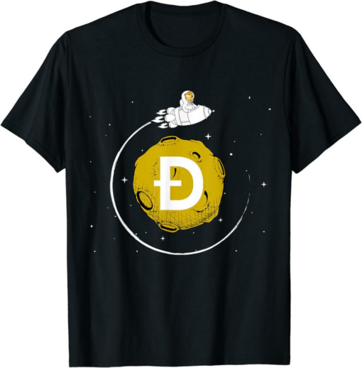 Doge Coin T-Shirt Cryptocurrency Talk Fun ROCKET Space Man