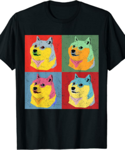 Doge Coin T-Shirt Dogecoin Funny Pop Art Style