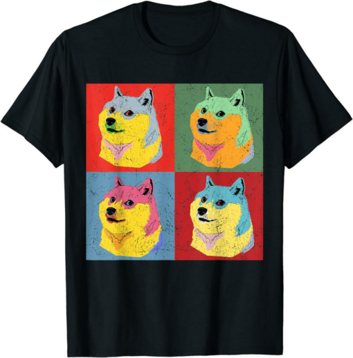 Doge Coin T-Shirt Dogecoin Funny Pop Art Style