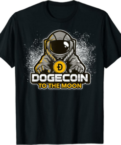 Doge Coin T-Shirt Funny Dogecoin Astronaut To The Moon