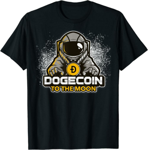 Doge Coin T-Shirt Funny Dogecoin Astronaut To The Moon