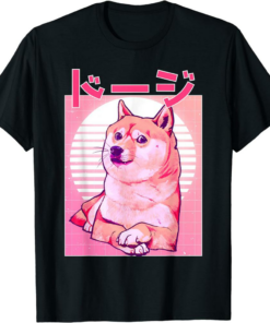 Doge Coin T-Shirt Kawaii Anime Japanese Vaporwave Retro