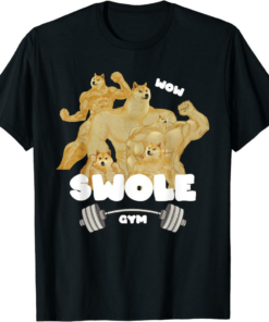 Doge Coin T-Shirt Swole Gym Swole Meme Buff