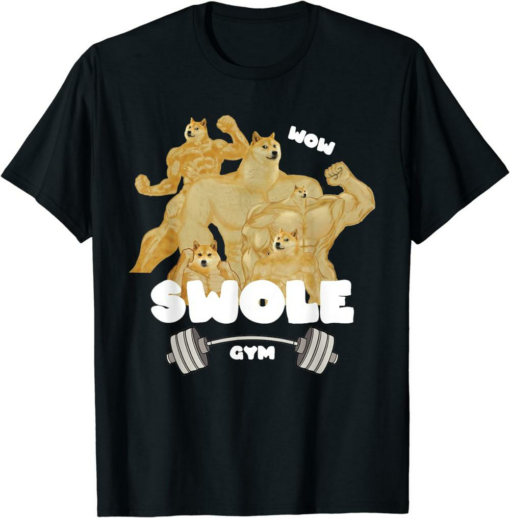 Doge Coin T-Shirt Swole Gym Swole Meme Buff