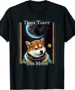 Doge Coin T-Shirt Tarot The Moon Shiba Inu HODL Space Witch