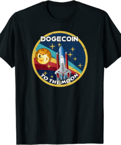 Doge Coin T-Shirt To The Moon Crypto Space Cryptocurrency