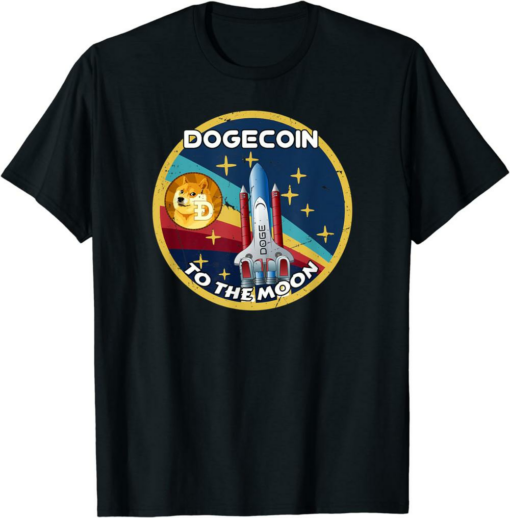 Doge Coin T-Shirt To The Moon Crypto Space Cryptocurrency