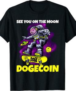 Doge Coin T-Shirt To The Moon Funny HODL Cryptocurrency