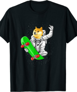 Doge Coin T-Shirt To The Moon Skateboard HODL Crypto