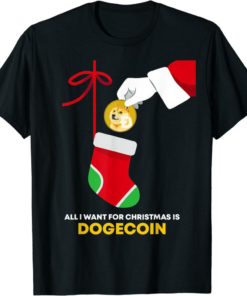 Doge Coin T-Shirt Token Christmas Socks All I Want For