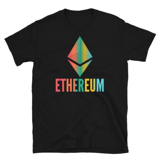 Ethereum Line Design T-Shirt Colors Eth Cryptocurrency