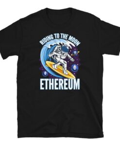 Ethereum Line Design T-Shirt Riding Eth Cryptocurrency