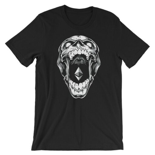 Ethereum Line Design T-Shirt Skull Funny Humor Crypto