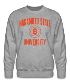 Nakamoto State University (Orange) Bitcoin Crewneck Sweatshirt 1 Nakamoto State University Orange Bitcoin Crewneck Sweatshirt 2