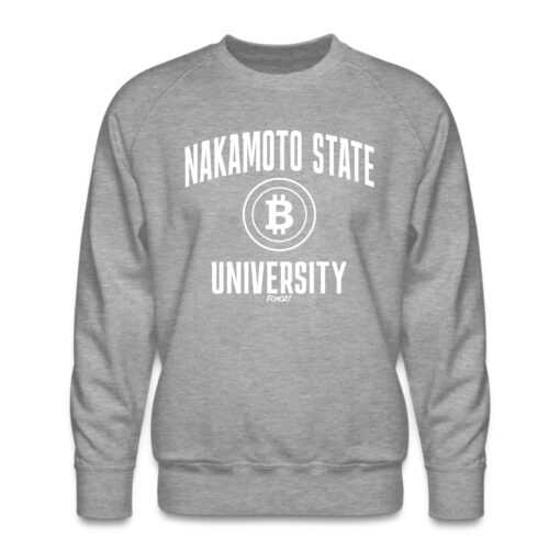 Nakamoto State University (White) Bitcoin Crewneck Sweatshirt