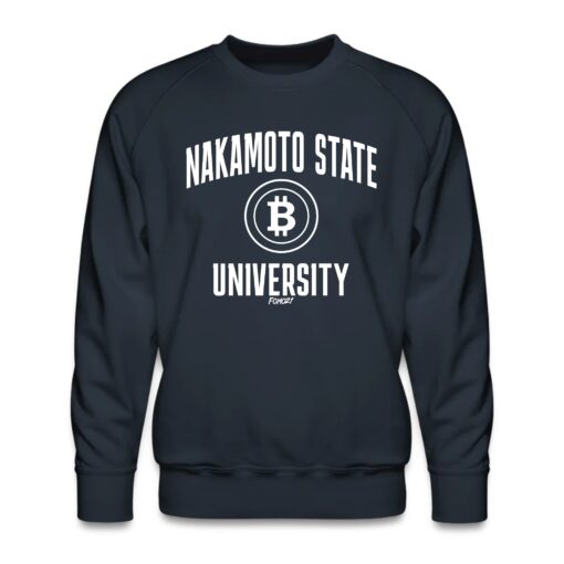 Nakamoto State University (White) Bitcoin Crewneck Sweatshirt