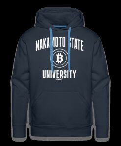 Nakamoto State University White Bitcoin Hoodie Sweatshirt 1
