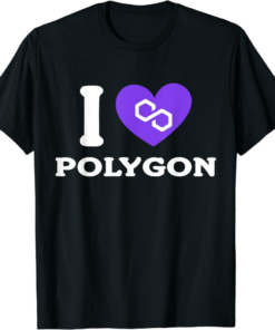 Polygon Blockchain T-Shirt I Love Polygon Matic Crypto