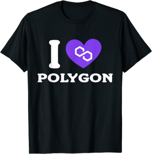 Polygon Blockchain T-Shirt I Love Polygon Matic Crypto