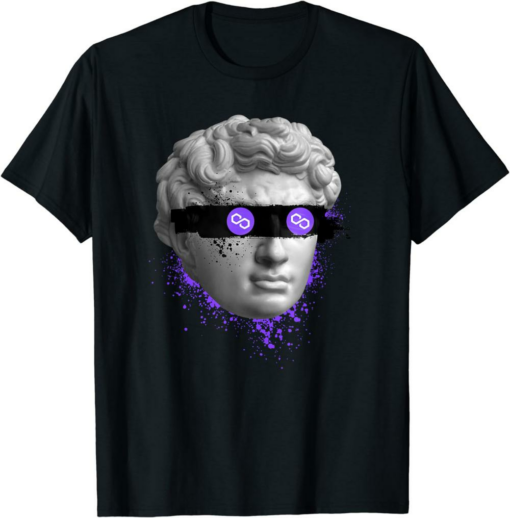 Polygon Blockchain T-Shirt MATIC Blind Statue Crypto