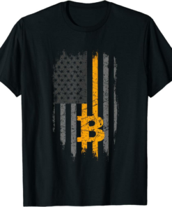 Satoshi T-Shirt BTC Bitcoin American Flag Crypto Revolution