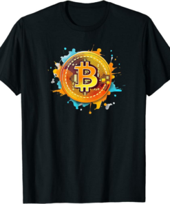 Satoshi T-Shirt BTC Bitcoin Splatter Crypto Nakamoto
