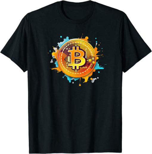 Satoshi T-Shirt BTC Bitcoin Splatter Crypto Nakamoto