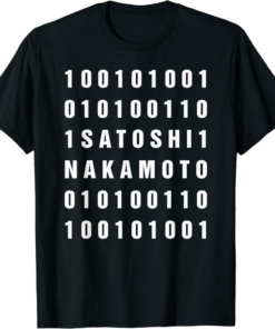 Satoshi T-Shirt Binary 100101001 Nakamoto Bitcoin Blockchain