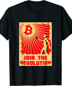 Satoshi T-Shirt Bitcoin BTC Hodl Join The Revolution