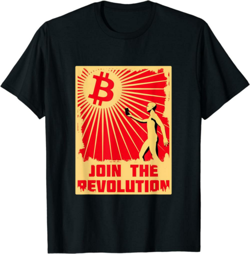 Satoshi T-Shirt Bitcoin BTC Hodl Join The Revolution