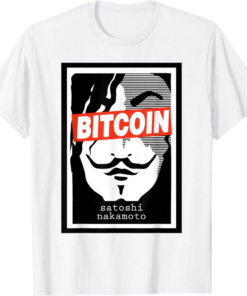 Satoshi T-Shirt Bitcoin Nakamoto Face Cryptocurrency