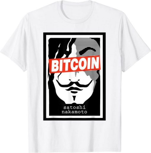 Satoshi T-Shirt Bitcoin Nakamoto Face Cryptocurrency