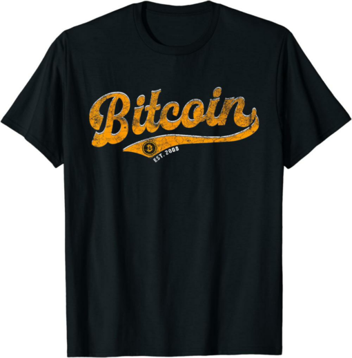 Satoshi T-Shirt Bitcoin Vintage Grunge Blockchain Since 2009