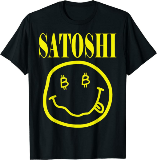 Satoshi T-Shirt Cryptocurrency Yellow Smile Face