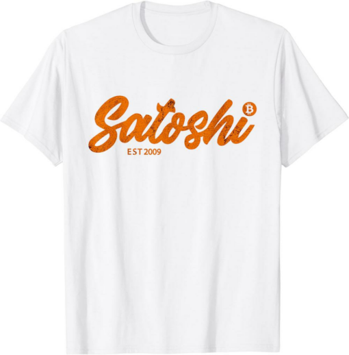 Satoshi T-Shirt Est 2009 Bitcoin Creator Blockchain Currency