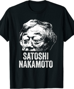 Satoshi T-Shirt Nakamoto Bitcoin Inventor Cryptocurrency