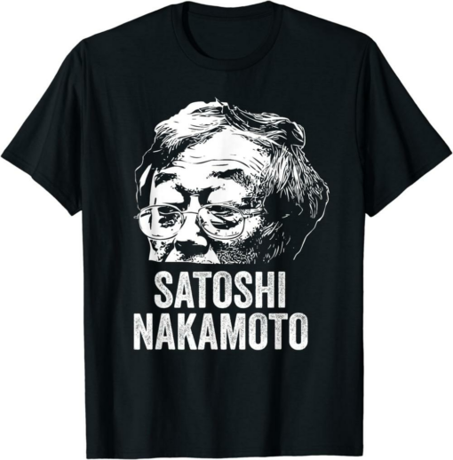 Satoshi T-Shirt Nakamoto Bitcoin Inventor Cryptocurrency