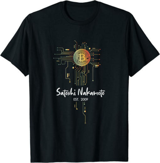 Satoshi T-Shirt Nakamoto Crypto Bitcoin 2009 BTCHODL