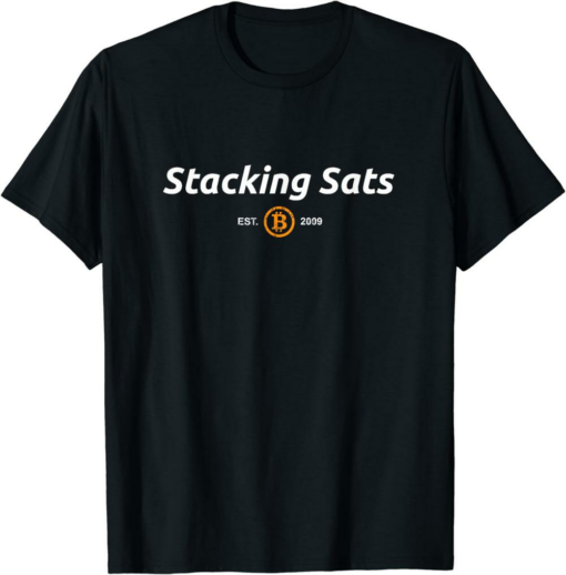 Satoshi T-Shirt Stacking Sats Bitcoin BTC Crypto Currency