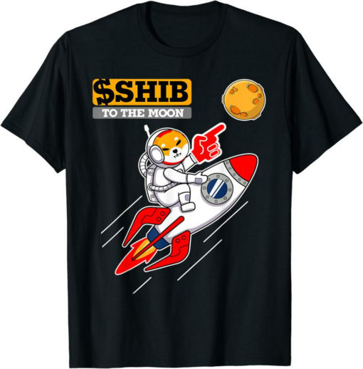 Shiba Inu Coin T-Shirt Shib To The Moon Rocket Shiba Crypto