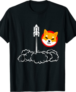 Shiba Inu Coin T-Shirt To The Moon Rocket Space